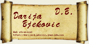Darija Bjeković vizit kartica